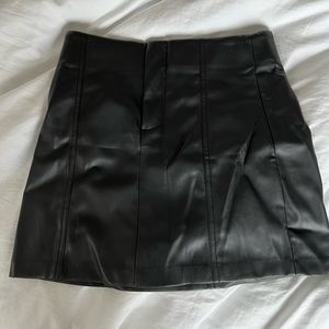 Black Leather Mini Skirt